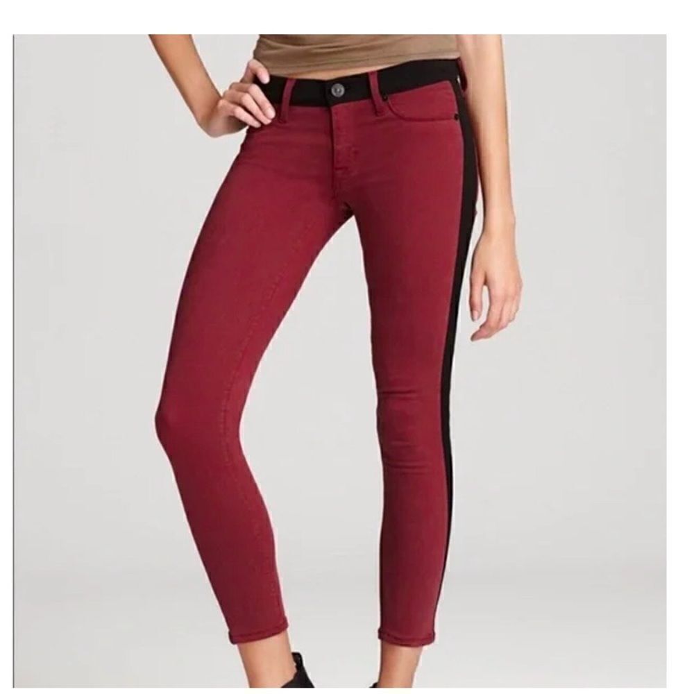 HUDSON Leeloo color block super skinny crop jeans Size 28